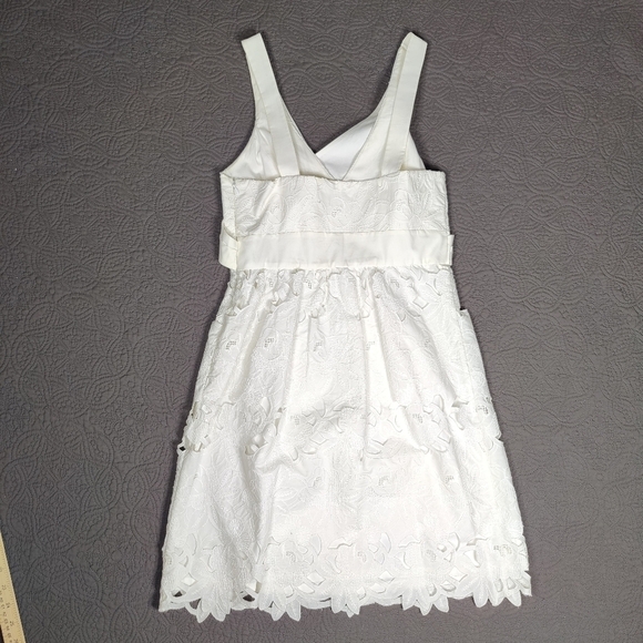 Tibi Southern Belle Dress Mini  White Size 2 Lace Embroidered Coquette Bridal  - Picture 4 of 14